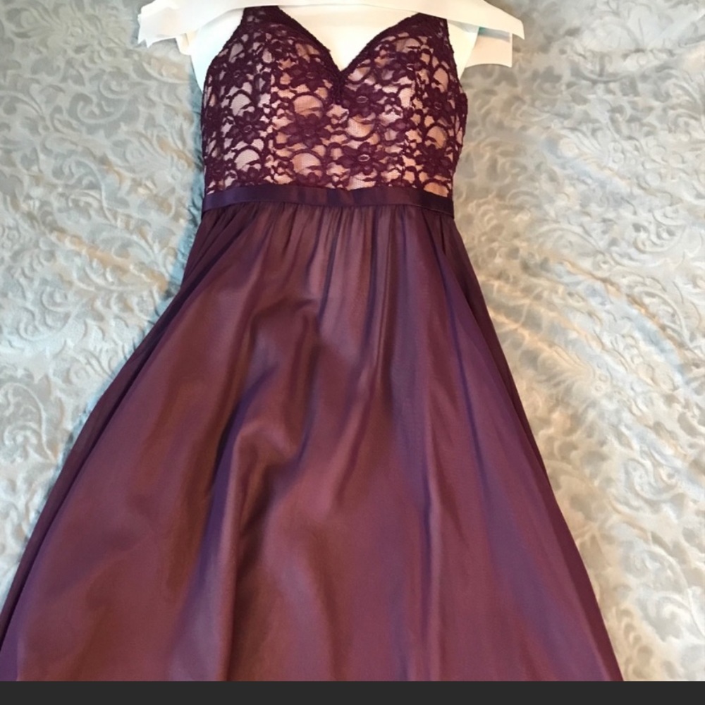 Lace Plum floor length dress size 8